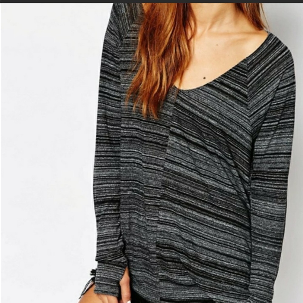 Long sleeve open back top